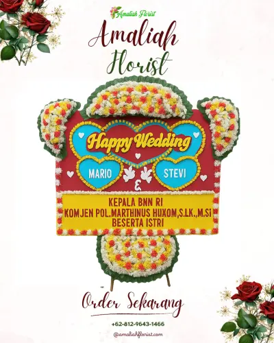 Karangan Papan Bunga Pernikahan di Seberang Padang